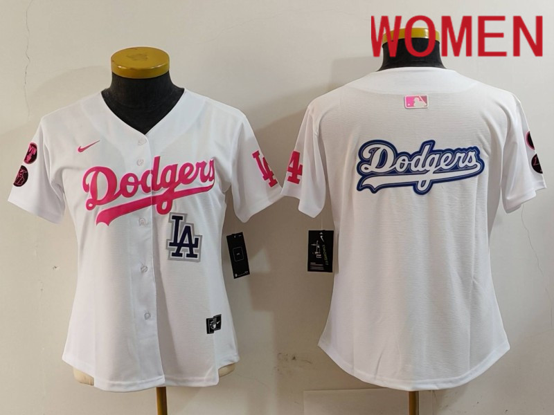 Women Los Angeles Dodgers Blank White joint name 2024 Nike MLB Jersey style 8